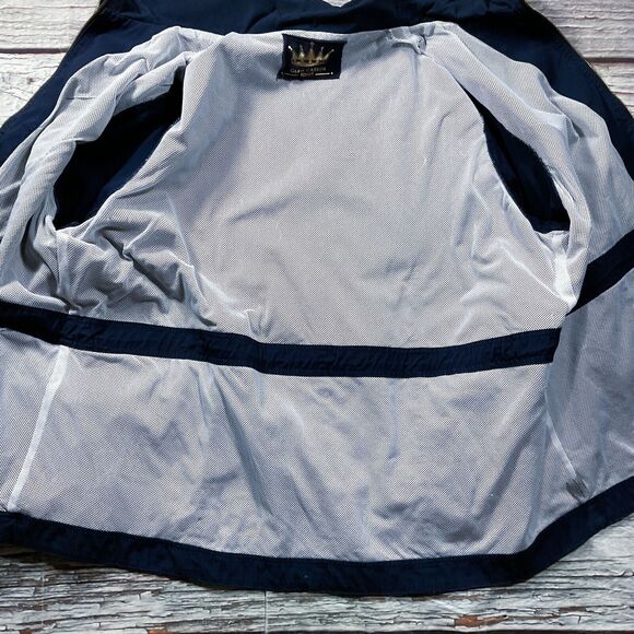 Oleg Cassini Womens Jacket sz 2X Navy Blue Zip Front Nautical Mesh Lined Pockets - Picture 9 of 10